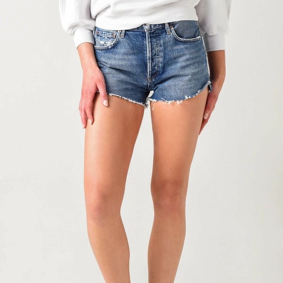 Agolde Pants - AGOLDE Parker Cut Off Button Fly Denim Jean Shorts Women's Size 26 H13041